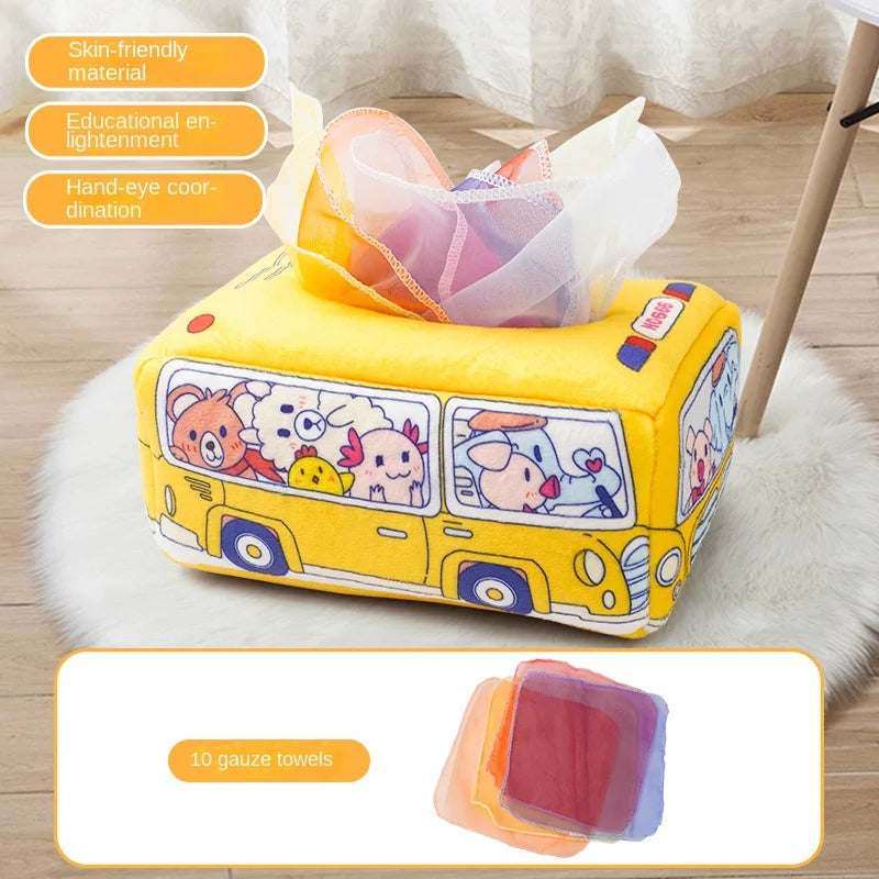 Baby Montessori Toy,Magic Tissue Box,Educational Learning Activity Sensory Toy For Kids Finger Exercising Busy Board Baby Game Purest Peak